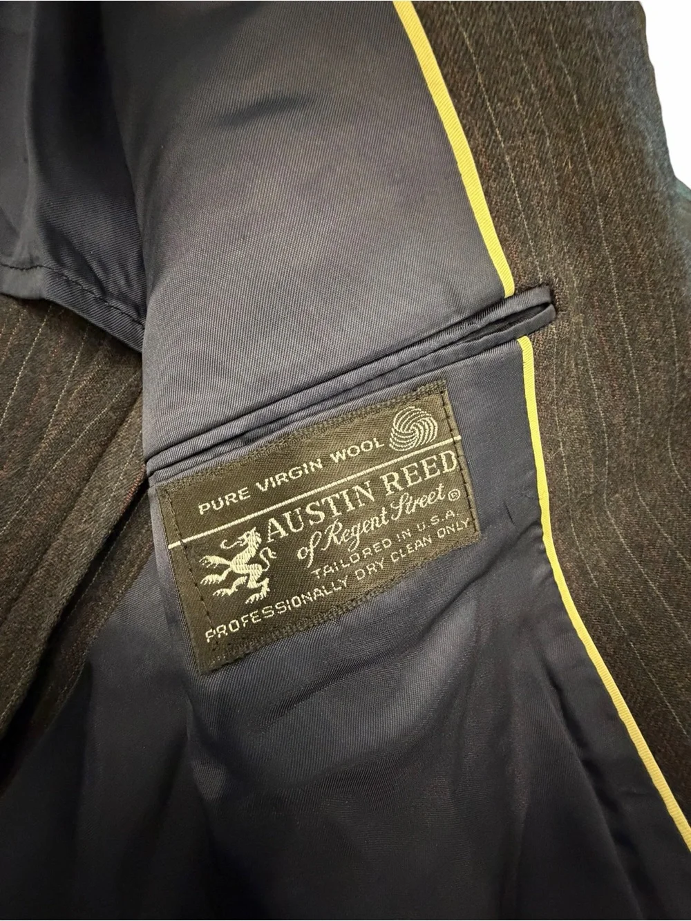 Austin Reed Of Regent Street Mens May Blue Pinstripe Suit Coat Wool Blazer 42”